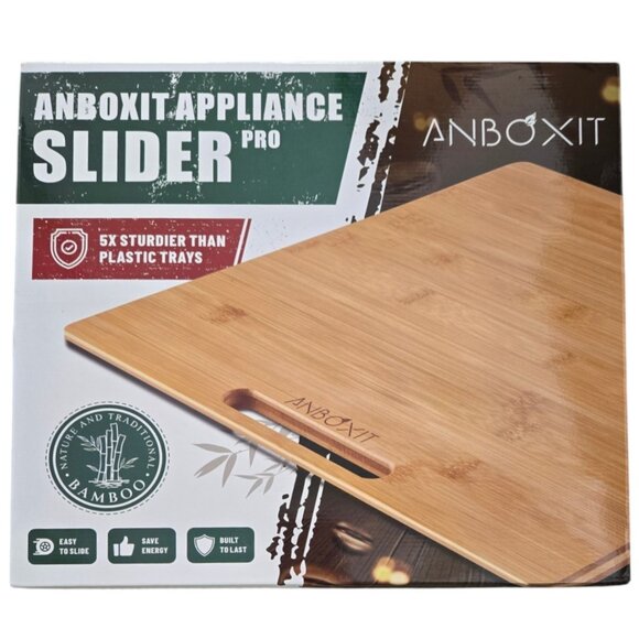 Bamboo Appliance Slider 14 x 13 in Sliding Tray For Coffee Maker Air Fryer Mixer - Picture 1 of 6